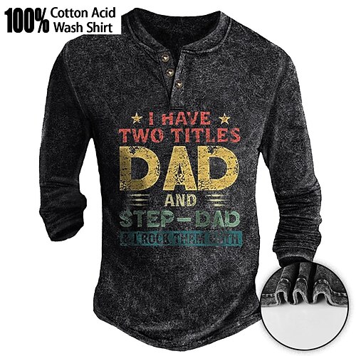 Per uomo Camicia Henley Magliette grafiche Camicia 100% cotone lavaggio acido Papà stampa di lettere Henley Con stampe Informale Da tutti i giorni Manica lunga La moda Di base Abbigliamento 100
Per uomo Camicia Henley Magliette grafiche Camicia 100% cotone lavaggio acido Papà stampa di lettere Henley Con stampe Informale Da tutti i giorni Manica lunga La moda Di base Abbigliamento 100