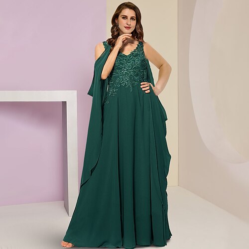 Plus Size Curve Kjole til brudens mor Bryllupsgjest Årgang Fest V-hals Gulvlengde Chiffon Blonder Ermeløs med Plissert Paljett 2023
Plus Size Curve Kjole til brudens mor Bryllupsgjest Årgang Fest V-hals Gulvlengde Chiffon Blonder Ermeløs med Plissert Paljett 2023