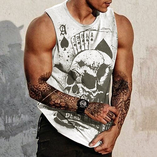 Herre Vest Top Ærmeløs T-shirt til mænd Grafisk Poker Dødningehoveder Rund hals Tøj 3D-udskrivning Daglig Sport Uden ærmer Trykt mønster Mode Designer Muskel
Herre Vest Top Ærmeløs T-shirt til mænd Grafisk Poker Dødningehoveder Rund hals Tøj 3D-udskrivning Daglig Sport Uden ærmer Trykt mønster Mode Designer Muskel