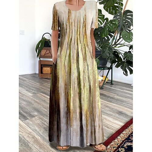 Dame Lang kjole Maxikjole Uformell kjole Print kjole Marmorering Mote Moderne Daglig Feriereise Helg Rynket Lomme Kortermet Crew-hals Kjole Normal Gul Brun Grå Vår Sommer S M L XL XXL
Dame Lang kjole Maxikjole Uformell kjole Print kjole Marmorering Mote Moderne Daglig Feriereise Helg Rynket Lomme Kortermet Crew-hals Kjole Normal Gul Brun Grå Vår Sommer S M L XL XXL