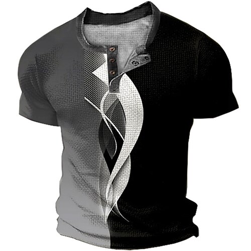 Herre Vaffel Henley-skjorte T-skjorter Grafisk Fargeblokk Henley Klær 3D-utskrift utendørs Avslappet Kortermet Knapp Grunnleggende Mote Designer
Herre Vaffel Henley-skjorte T-skjorter Grafisk Fargeblokk Henley Klær 3D-utskrift utendørs Avslappet Kortermet Knapp Grunnleggende Mote Designer