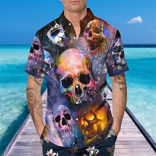 Hombre Camisa camisa hawaiana Cráneos Estampados Cuello Vuelto Morado Diario Festivos Mangas cortas Abotonar Estampado Ropa Tropical Moda Ropa de calle Hawaiano
Hombre Camisa camisa hawaiana Cráneos Estampados Cuello Vuelto Morado Diario Festivos Mangas cortas Abotonar Estampado Ropa Tropical Moda Ropa de calle Hawaiano