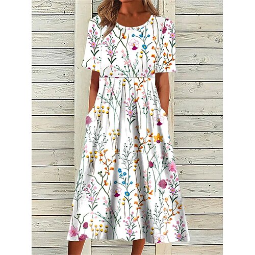 Dame Uformell kjole Etnisk kjole Sommerkjole Blomstret Stamme Lomme Trykt mønster Crew-hals Midikjole Aktiv Mote utendørs Daglig Kortermet Løstsittende Svart Hvit Rød Vår Sommer S M L XL XXL
Dame Uformell kjole Etnisk kjole Sommerkjole Blomstret Stamme Lomme Trykt mønster Crew-hals Midikjole Aktiv Mote utendørs Daglig Kortermet Løstsittende Svart Hvit Rød Vår Sommer S M L XL XXL