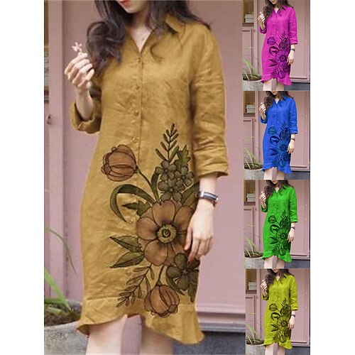 abito maglione casual da donna abito maglione a trapezio abito maglione stampato colletto della camicia con stampa floreale abito maglione midi moda maturo all'aperto quotidiano manica a 3/4
abito maglione casual da donna abito maglione a trapezio abito maglione stampato colletto della camicia con stampa floreale abito maglione midi moda maturo all'aperto quotidiano manica a 3/4