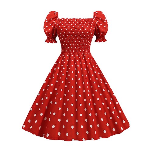 Dame Retrorød Ferie Vintage kjole Mini kjole udendørs Daglig Krøllede Folder Trykt mønster Prikker Firkantet hals Kortærmet Regulær Sommer Forår 2023 Sort Hvid S M L XL
Dame Retrorød Ferie Vintage kjole Mini kjole udendørs Daglig Krøllede Folder Trykt mønster Prikker Firkantet hals Kortærmet Regulær Sommer Forår 2023 Sort Hvid S M L XL