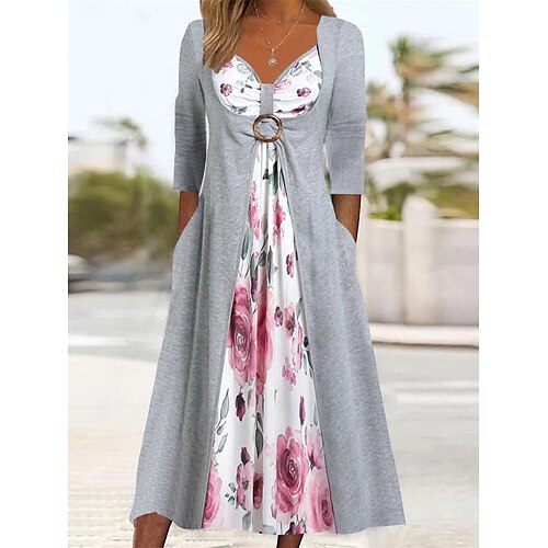 Dame Afslappet påklædning Swing Kjole Sommerkjole Blomstret Krøllede Folder Flettet V-hals Midikjole Mode Moderne Daglig Weekend Halvlange ærmer Regulær Grå Forår Sommer S M L XL XXL
Dame Afslappet påklædning Swing Kjole Sommerkjole Blomstret Krøllede Folder Flettet V-hals Midikjole Mode Moderne Daglig Weekend Halvlange ærmer Regulær Grå Forår Sommer S M L XL XXL