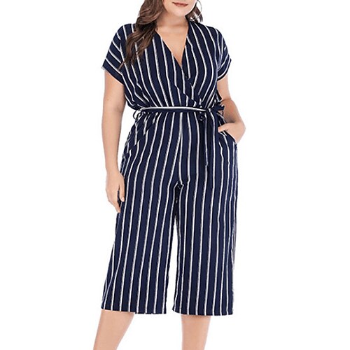 Damen Jumpsuit mit Schnürung Hohe Taillenlinie Gestreift V Ausschnitt Strassenmode Brautkleider schlicht Täglich Ausgehen Regular Fit Kurzarm Schwarz XL XXL 3XL 4XL Frühling
Damen Jumpsuit mit Schnürung Hohe Taillenlinie Gestreift V Ausschnitt Strassenmode Brautkleider schlicht Täglich Ausgehen Regular Fit Kurzarm Schwarz XL XXL 3XL 4XL Frühling