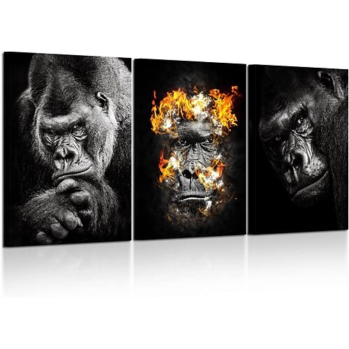 3-teiliges Leinwandbild, Westlicher Flachlandgorilla, schwarz, weiß, Tiere, Poster, Kunstdruck, Bild auf Leinwand gedruckt, gerahmt und gespannt, fertig zum Aufhängen für die Wanddekoration im Büro
3-teiliges Leinwandbild, Westlicher Flachlandgorilla, schwarz, weiß, Tiere, Poster, Kunstdruck, Bild auf Leinwand gedruckt, gerahmt und gespannt, fertig zum Aufhängen für die Wanddekoration im Büro