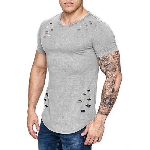 Herre T-shirt T-Shirts Vanlig Rund hals Sport & Udendørs Daglig Kortærmet Ribbet Tøj Mode Afslappet
Herre T-shirt T-Shirts Vanlig Rund hals Sport & Udendørs Daglig Kortærmet Ribbet Tøj Mode Afslappet