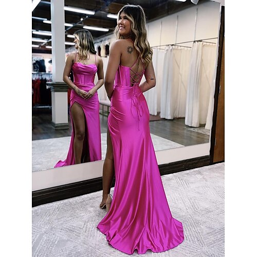 A sirena Abiti da ballo Stile impero Vestito Formale Strascico a terra Senza maniche Con bretelline Raso Scollato sul retro con A pieghe 2023
A sirena Abiti da ballo Stile impero Vestito Formale Strascico a terra Senza maniche Con bretelline Raso Scollato sul retro con A pieghe 2023