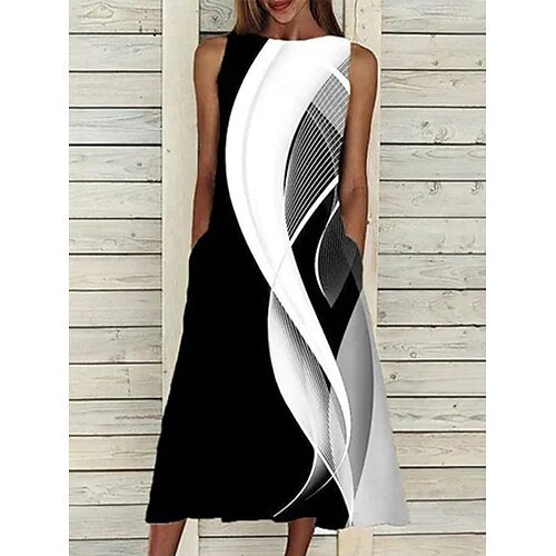 Per donna Vestito casual Vestito a trapezio Abito senza maniche Fantasia geometrica Color Block Tasche Stampa Girocollo Vestito longuette Attivo Di tendenza Esterno Giornaliero Senza maniche Morbido
Per donna Vestito casual Vestito a trapezio Abito senza maniche Fantasia geometrica Color Block Tasche Stampa Girocollo Vestito longuette Attivo Di tendenza Esterno Giornaliero Senza maniche Morbido