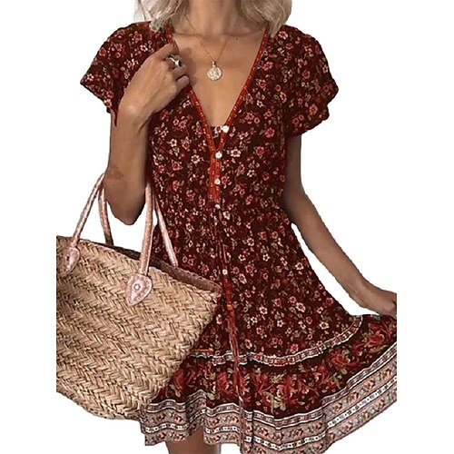 Per donna Vestito casual Abito estivo Abito boho Floreale Stampa A V Mini abito Di tendenza Moderno Esterno Giornaliero Manica corta Standard Vino Blu Primavera Estate S M L XL XXL
Per donna Vestito casual Abito estivo Abito boho Floreale Stampa A V Mini abito Di tendenza Moderno Esterno Giornaliero Manica corta Standard Vino Blu Primavera Estate S M L XL XXL