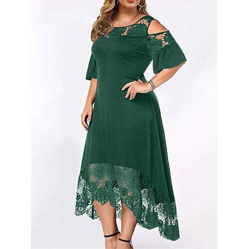 Dame Store størrelser Uformell kjole Skiftkjole Helfarge Midikjole Kortermet Blonde Lapper Crew-hals Mote Daglig Hvit Vin Sommer Vår XL XXL 3XL 4XL 5XL
Dame Store størrelser Uformell kjole Skiftkjole Helfarge Midikjole Kortermet Blonde Lapper Crew-hals Mote Daglig Hvit Vin Sommer Vår XL XXL 3XL 4XL 5XL