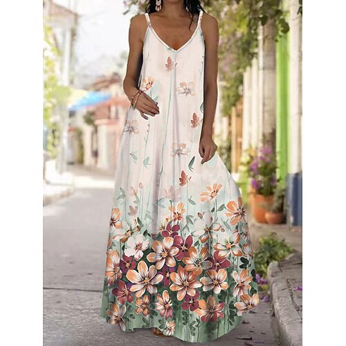 Dame Lang kjole Maxikjole Hverdagskjole A Linje Kjole Slip kjole Blomst Mode Gade Daglig Stævnemøde Ferierejse Åben ryg Trykt mønster Uden ærmer Med stropper Kjole Regulær Beige Forår Sommer S M L XL
Dame Lang kjole Maxikjole Hverdagskjole A Linje Kjole Slip kjole Blomst Mode Gade Daglig Stævnemøde Ferierejse Åben ryg Trykt mønster Uden ærmer Med stropper Kjole Regulær Beige Forår Sommer S M L XL