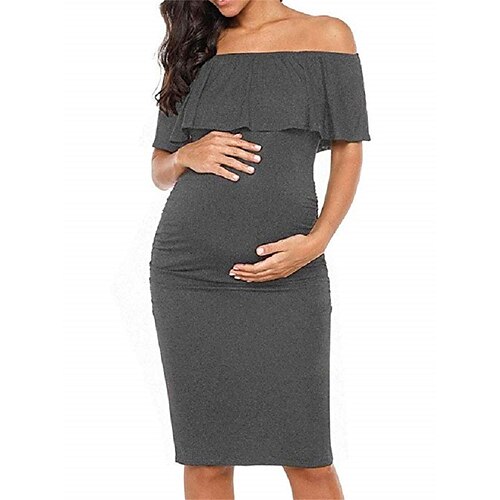 Dame Graviditetskjole Bodycon Kappe Kjole Semi formel kjole Helfarve Midikjole Kortærmet Skulderfri Mode udendørs Mørkegrå Forår Sommer S M L XL
Dame Graviditetskjole Bodycon Kappe Kjole Semi formel kjole Helfarve Midikjole Kortærmet Skulderfri Mode udendørs Mørkegrå Forår Sommer S M L XL