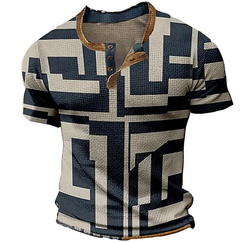 Herre Vaffel Henley skjorte T-Shirts Grafisk Farveblok Henley Tøj 3D-udskrivning udendørs Afslappet Kortærmet Knap Basale Mode Designer
Herre Vaffel Henley skjorte T-Shirts Grafisk Farveblok Henley Tøj 3D-udskrivning udendørs Afslappet Kortærmet Knap Basale Mode Designer