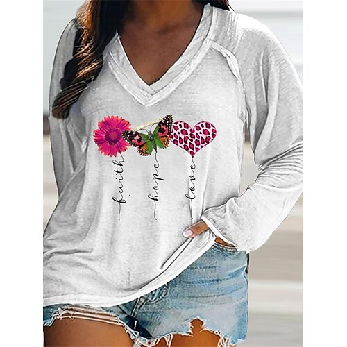 Mulheres Camiseta Branco Bege Cinzento Borboleta Texto Imprimir Manga Longa Diário Final de semana Básico Decote V Padrão Borboleta Pintura Tamanho Grande XL
Mulheres Camiseta Branco Bege Cinzento Borboleta Texto Imprimir Manga Longa Diário Final de semana Básico Decote V Padrão Borboleta Pintura Tamanho Grande XL