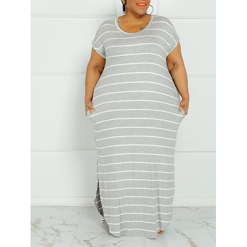 Dame Store størrelser lounge Kjoler Stripe Fritid Komfort Myk Hjem Gate Daglig Polyester Pustende Crew-hals Kortermet Kjoler Lomme Vår Sommer Svart Gul
Dame Store størrelser lounge Kjoler Stripe Fritid Komfort Myk Hjem Gate Daglig Polyester Pustende Crew-hals Kortermet Kjoler Lomme Vår Sommer Svart Gul