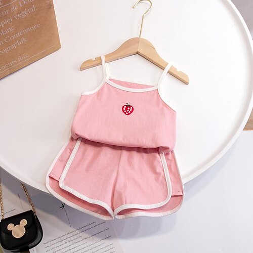 2 deler Barn Jente Jordbær Tank Top & Shorts Set Sett Ermeløs Aktiv Avslappet 3-7 år Vår Hvit Rosa Lilla
2 deler Barn Jente Jordbær Tank Top & Shorts Set Sett Ermeløs Aktiv Avslappet 3-7 år Vår Hvit Rosa Lilla