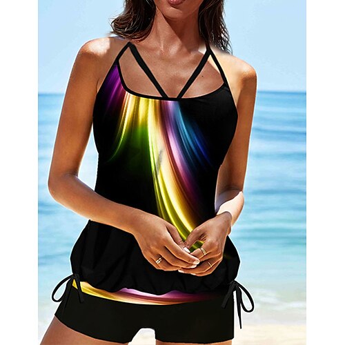 Dame Badetøy Tankini 2 stk Normal Badedrakt 2 deler Printer Gradientfarge Svart Singleter Badedrakter Sport Strand Klær Høst
Dame Badetøy Tankini 2 stk Normal Badedrakt 2 deler Printer Gradientfarge Svart Singleter Badedrakter Sport Strand Klær Høst