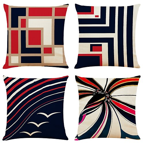 Geometric Double Side Cushion Cover 4PC Soft Decorative Square Cushion Case Pillowcase for Bedroom Livingroom Superior Quality Machine Washable Indoor Cushion for Sofa Couch Bed Chair
Geometric Double Side Cushion Cover 4PC Soft Decorative Square Cushion Case Pillowcase for Bedroom Livingroom Superior Quality Machine Washable Indoor Cushion for Sofa Couch Bed Chair