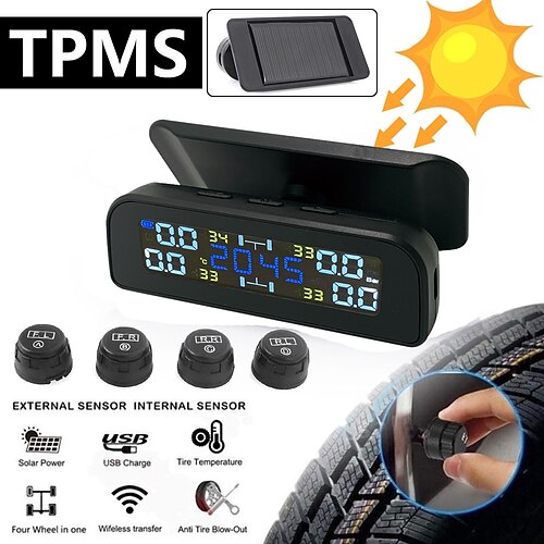 universal tpms trådløst dekktrykkovervåkingssystem solenergi klokke lcd-skjerm 4 eksterne sensorer dekktrykksensorer
universal tpms trådløst dekktrykkovervåkingssystem solenergi klokke lcd-skjerm 4 eksterne sensorer dekktrykksensorer