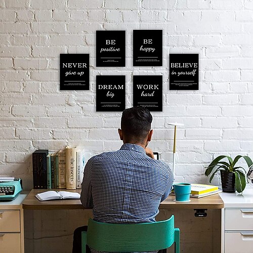 Motivierende Büro-Wandkunst – 6 Stück inspirierende Zitate auf Leinwand, Wandkunst für Büro, Wanddekoration, Bürobilder für die Wand, gerahmte Kunstwerke in Schwarz und Gold, fertig zum Aufhängen
Motivierende Büro-Wandkunst – 6 Stück inspirierende Zitate auf Leinwand, Wandkunst für Büro, Wanddekoration, Bürobilder für die Wand, gerahmte Kunstwerke in Schwarz und Gold, fertig zum Aufhängen