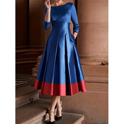 Dame Elegant Retrorød Swing Kjole Midikjole Fest Aftenselskab Krøllede Folder Lomme Farveblok Bateau-hals 3/4-ærmer Regulær Vinter Efterår 2023 Mørkeblå S M L XL
Dame Elegant Retrorød Swing Kjole Midikjole Fest Aftenselskab Krøllede Folder Lomme Farveblok Bateau-hals 3/4-ærmer Regulær Vinter Efterår 2023 Mørkeblå S M L XL