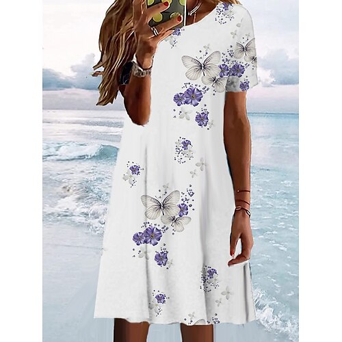 Dame T-shirt kjole Hverdagskjole Sommerkjole Grafisk Blomstret Trykt mønster Rund hals Mini kjole Mode Moderne Daglig Ferie Kortærmet Regulær Hvid Beige Lyseblå Sommer Forår S M L XL XXL
Dame T-shirt kjole Hverdagskjole Sommerkjole Grafisk Blomstret Trykt mønster Rund hals Mini kjole Mode Moderne Daglig Ferie Kortærmet Regulær Hvid Beige Lyseblå Sommer Forår S M L XL XXL