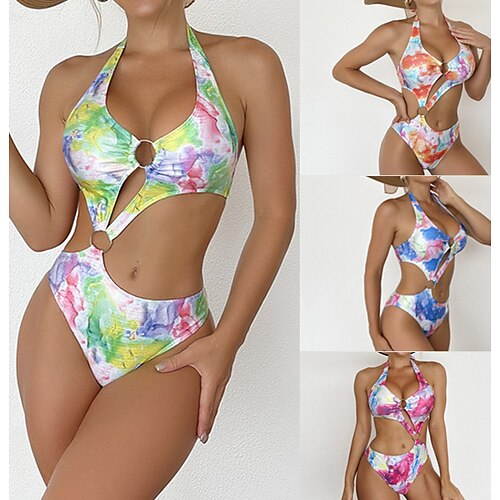 Women's Swimwear One Piece Normal Swimsuit Cut Out Printing Tie Dye Orange red Dark Pink Blue Green Bodysuit Bathing Suits Sports Summer
Women's Swimwear One Piece Normal Swimsuit Cut Out Printing Tie Dye Orange red Dark Pink Blue Green Bodysuit Bathing Suits Sports Summer