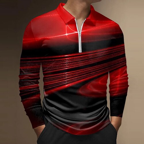 Herre POLO Trøje Golftrøje Zip Polo Grafiske tryk Lineær Aftæpning Rød Blå Orange Lyseblå Grå udendørs Gade Langærmet Lynlås Trykt mønster Tøj Mode Gade Designer Blødt
Herre POLO Trøje Golftrøje Zip Polo Grafiske tryk Lineær Aftæpning Rød Blå Orange Lyseblå Grå udendørs Gade Langærmet Lynlås Trykt mønster Tøj Mode Gade Designer Blødt