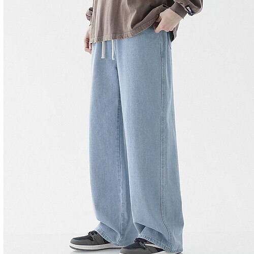 Herre Jeans Bukser Posete Denimbukser Lomme Snorer Rett ben Ensfarget Komfort Anvendelig utendørs Daglig Bomullsblanding Stilfull Fritid SvartGrå Blå
Herre Jeans Bukser Posete Denimbukser Lomme Snorer Rett ben Ensfarget Komfort Anvendelig utendørs Daglig Bomullsblanding Stilfull Fritid SvartGrå Blå
