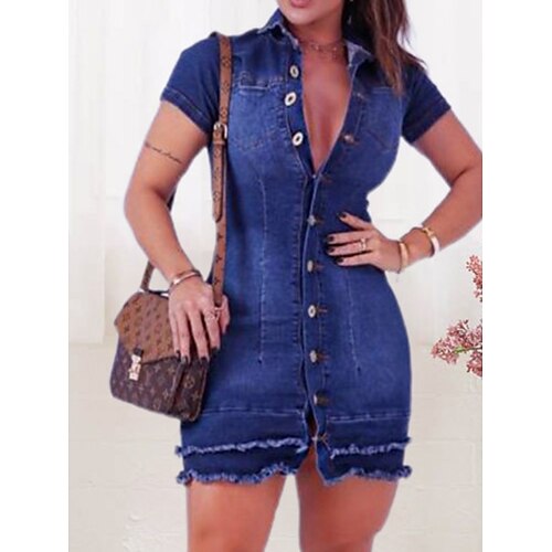 Per donna Abiti di jeans Vestito tubino Mini abito Denim Di tendenza Informale Esterno Giornaliero Da mare Colletto Pulsante Senza bordo Manica corta Estate Primavera 2023 Standard Blu Liscio S M L
Per donna Abiti di jeans Vestito tubino Mini abito Denim Di tendenza Informale Esterno Giornaliero Da mare Colletto Pulsante Senza bordo Manica corta Estate Primavera 2023 Standard Blu Liscio S M L