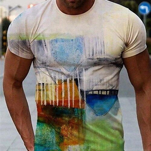 Herre T-shirt T-Shirts Grafisk Farveblok Rund hals Tøj 3D-udskrivning udendørs Afslappet Kortærmet Trykt mønster Årgang Mode Designer
Herre T-shirt T-Shirts Grafisk Farveblok Rund hals Tøj 3D-udskrivning udendørs Afslappet Kortærmet Trykt mønster Årgang Mode Designer