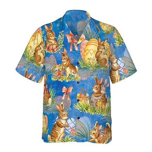 Men's Shirt Summer Hawaiian Shirt Rabbit Egg Happy Easter Easter Cuban Collar Blue Casual Holiday Short Sleeve Button-Down Print Clothing Apparel Sports Fashion Streetwear Designer
Men's Shirt Summer Hawaiian Shirt Rabbit Egg Happy Easter Easter Cuban Collar Blue Casual Holiday Short Sleeve Button-Down Print Clothing Apparel Sports Fashion Streetwear Designer