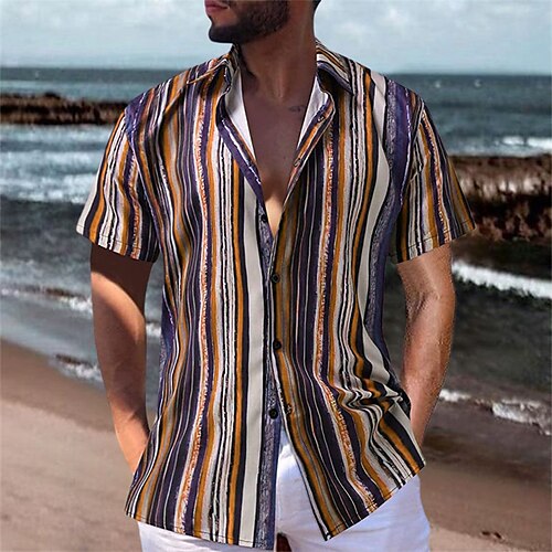Herre Skjorte Button Up skjorte Sommer skjorte Casual skjorte Strandtrøje Rød Orange Grøn Kort Ærme Grafisk Stribe Aftæpning Gade Ferierejse Knap ned Tøj Stilfuld Afslappet Moderne Moderne
Herre Skjorte Button Up skjorte Sommer skjorte Casual skjorte Strandtrøje Rød Orange Grøn Kort Ærme Grafisk Stribe Aftæpning Gade Ferierejse Knap ned Tøj Stilfuld Afslappet Moderne Moderne