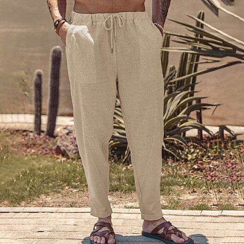 Per uomo Pantaloni di lino Pantaloni Pantaloni estivi Pantaloni da spiaggia A cordoncino Vita elastica Liscio Comfort Traspirante Informale Giornaliero Per eventi Misto cotone e lino Streetwear
Per uomo Pantaloni di lino Pantaloni Pantaloni estivi Pantaloni da spiaggia A cordoncino Vita elastica Liscio Comfort Traspirante Informale Giornaliero Per eventi Misto cotone e lino Streetwear