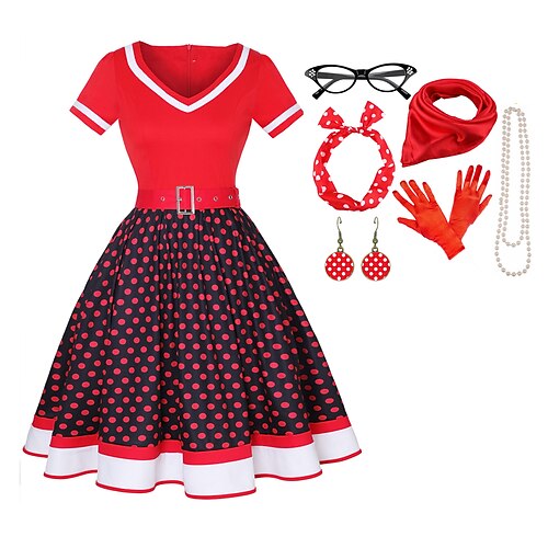 abito anni '50 abito svasato cintura 7 pezzi anni '50 accessori audrey hepburn set retrò vintage abito altalena costume cosplay donna festa data festival
abito anni '50 abito svasato cintura 7 pezzi anni '50 accessori audrey hepburn set retrò vintage abito altalena costume cosplay donna festa data festival