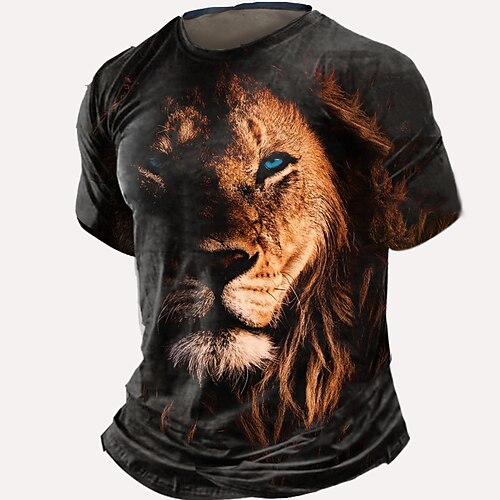 Herre T-shirt T-Shirts Grafisk Løve Rund hals Tøj 3D-udskrivning udendørs Afslappet Kortærmet Trykt mønster Årgang Mode Designer
Herre T-shirt T-Shirts Grafisk Løve Rund hals Tøj 3D-udskrivning udendørs Afslappet Kortærmet Trykt mønster Årgang Mode Designer