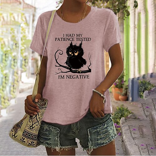 Dame T-shirt Hvid Gul Lyserød Grafisk Bogstaver Trykt mønster Kortærmet Daglig Ferie Basale Rund hals Normal 100 % bomuld Maleri S
Dame T-shirt Hvid Gul Lyserød Grafisk Bogstaver Trykt mønster Kortærmet Daglig Ferie Basale Rund hals Normal 100 % bomuld Maleri S