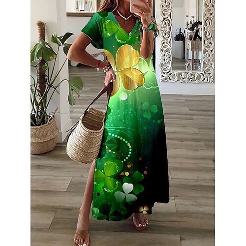 Dame St. Patrick Lang kjole Maxikjole Uformell kjole Print kjole Firkløver Mote Gatemote utendørs Daglig Stevnemøte Delt Trykt mønster Kortermet V-hals Kjole Normal Grønn Vår Sommer S M L XL XXL
Dame St. Patrick Lang kjole Maxikjole Uformell kjole Print kjole Firkløver Mote Gatemote utendørs Daglig Stevnemøte Delt Trykt mønster Kortermet V-hals Kjole Normal Grønn Vår Sommer S M L XL XXL