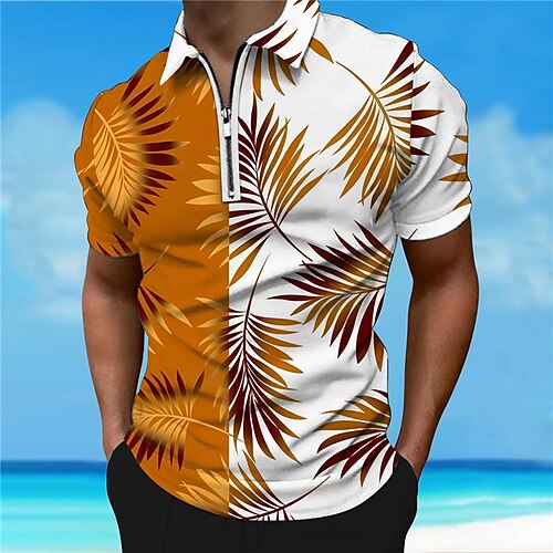 Per uomo POLO Camicia da golf Golf Polo con zip Stampe astratte Foglie Collo ripiegabile Giallo Blu Verde Esterno Strada Maniche corte Cerniera Stampa Abbigliamento Di tendenza Originale Informale
Per uomo POLO Camicia da golf Golf Polo con zip Stampe astratte Foglie Collo ripiegabile Giallo Blu Verde Esterno Strada Maniche corte Cerniera Stampa Abbigliamento Di tendenza Originale Informale