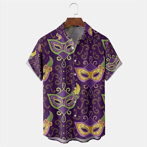 Herren Hemd Hawaiihemd Sommerhemd Maske Karneval Umlegekragen Purpur Outdoor Strasse Kurze Ärmel Button-Down Bedruckt Bekleidung Tropisch Modisch Hawaiianisch Designer
Herren Hemd Hawaiihemd Sommerhemd Maske Karneval Umlegekragen Purpur Outdoor Strasse Kurze Ärmel Button-Down Bedruckt Bekleidung Tropisch Modisch Hawaiianisch Designer
