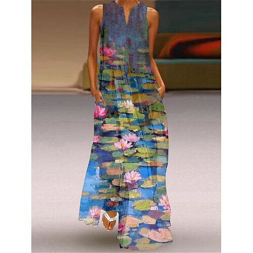 Per donna Abito lungo Abito lungo Abito casual Vestito svasato Abito stampato Floreale Informale Romantico Per eventi Da mare Spiaggia Tasche Stampa Senza maniche A V Vestito Morbido Blu Primavera
Per donna Abito lungo Abito lungo Abito casual Vestito svasato Abito stampato Floreale Informale Romantico Per eventi Da mare Spiaggia Tasche Stampa Senza maniche A V Vestito Morbido Blu Primavera