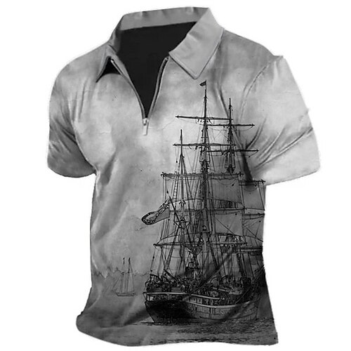 Herre POLO T-skjorte Golf skjorte Zip Polo Grafiske trykk Båt Aftæpning Blå Grønn Kakifarget Grå utendørs Gate Kort Erme Glidelås Trykt mønster Klær Mote Designer Fritid Pustende
Herre POLO T-skjorte Golf skjorte Zip Polo Grafiske trykk Båt Aftæpning Blå Grønn Kakifarget Grå utendørs Gate Kort Erme Glidelås Trykt mønster Klær Mote Designer Fritid Pustende