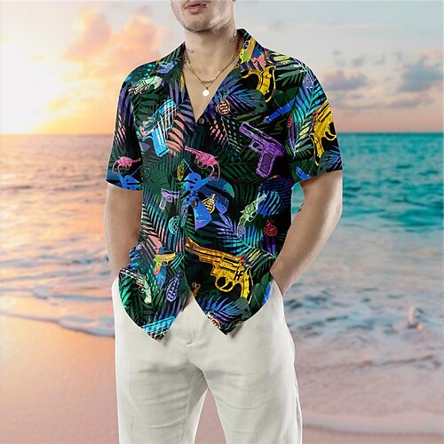 Homens Camisa Social Camisa havaiana Estampas Abstratas Folhas Pistola Aberto para a Lateral Azul Escuro Casual Feriado Manga Curta Botão para baixo Imprimir Roupa Tropical Moda Roupa de rua Havaiana
Homens Camisa Social Camisa havaiana Estampas Abstratas Folhas Pistola Aberto para a Lateral Azul Escuro Casual Feriado Manga Curta Botão para baixo Imprimir Roupa Tropical Moda Roupa de rua Havaiana