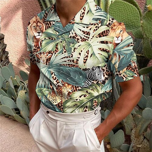 Herre POLO Trøje Golftrøje Leopard Grafiske tryk Blade Aftæpning Gul Grøn Grå udendørs Gade Kort Ærme Trykt mønster Tøj Mode Designer Afslappet Åndbart
Herre POLO Trøje Golftrøje Leopard Grafiske tryk Blade Aftæpning Gul Grøn Grå udendørs Gade Kort Ærme Trykt mønster Tøj Mode Designer Afslappet Åndbart