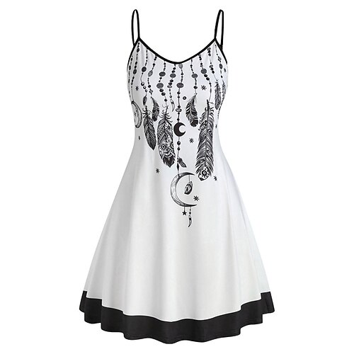 Dame Afslappet Ferie Vintage kjole Mini kjole udendørs Daglig Åben ryg Trykt mønster MOON Spaghettistropper Uden ærmer Regulær Sommer Forår 2023 Sort Hvid S M L XL
Dame Afslappet Ferie Vintage kjole Mini kjole udendørs Daglig Åben ryg Trykt mønster MOON Spaghettistropper Uden ærmer Regulær Sommer Forår 2023 Sort Hvid S M L XL