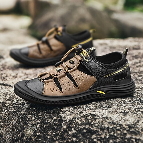 Herre Unisex Sandaler Sporty sandaler Udendørs vandreture Sandaler. Komfort sandaler Sporty Afslappet udendørs Daglig Badesko Læder Åndbart Lysebrun Mørkebrun Sort Forår Sommer
Herre Unisex Sandaler Sporty sandaler Udendørs vandreture Sandaler. Komfort sandaler Sporty Afslappet udendørs Daglig Badesko Læder Åndbart Lysebrun Mørkebrun Sort Forår Sommer