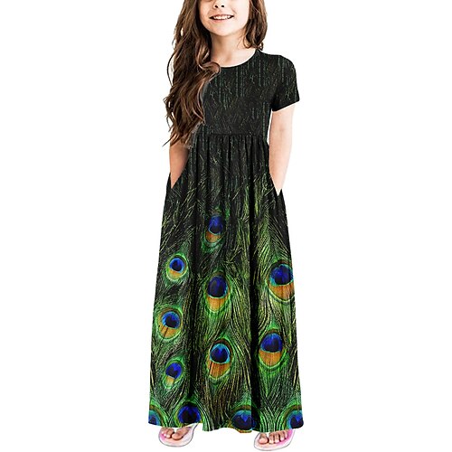 Bambino Da ragazza Vestito Gradiente Pavone Abito linea A Maxi Vestito Esterno Girocollo Manica corta Informale Vestito 4-12 anni Primavera Blu Verde
Bambino Da ragazza Vestito Gradiente Pavone Abito linea A Maxi Vestito Esterno Girocollo Manica corta Informale Vestito 4-12 anni Primavera Blu Verde